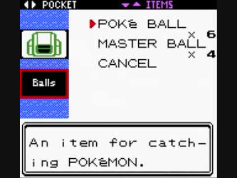 pokemon crystal cheats master ball
